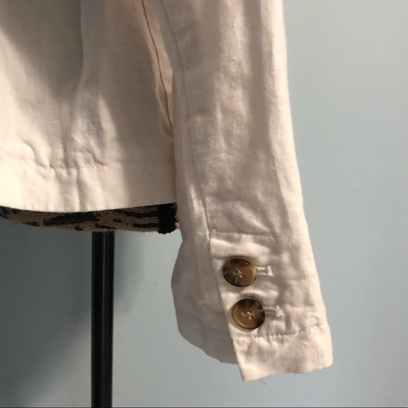 EUC! Talbots White Linen Jacket Size Large Petite - Picture 7 of 13